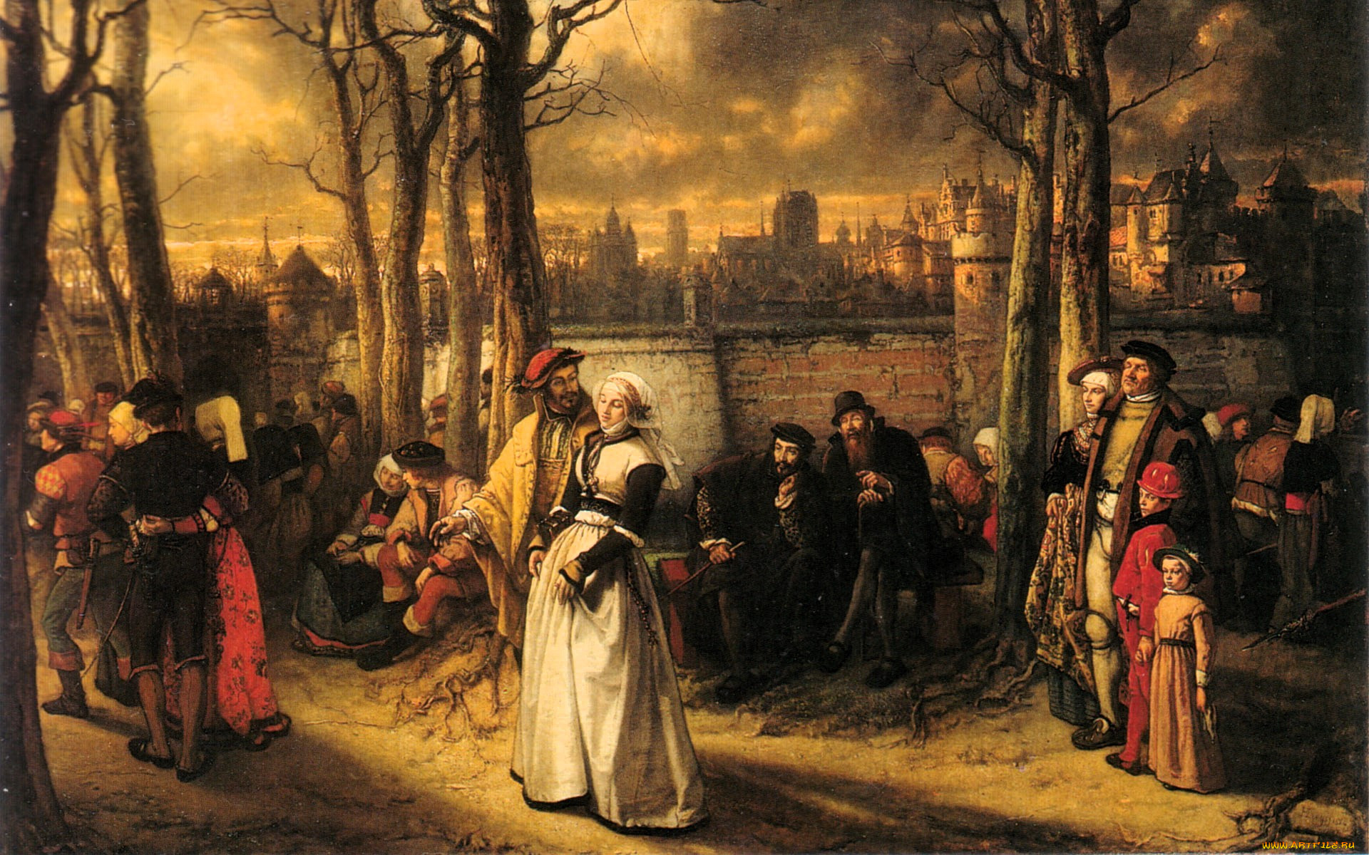 henri leys,  wandeling buiten de muren, , , , , 